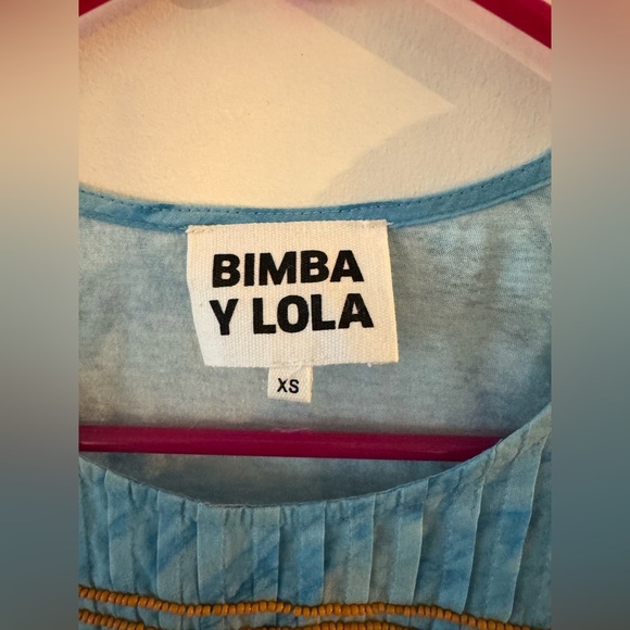 Bimba Y Lola Turquoise Beaded Sleeveless Top, blue and orange,  XS - Picture 4 of 4